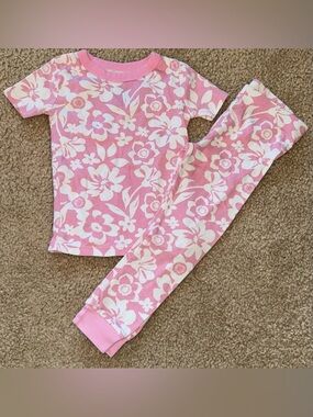 Kids Pink Floral Pajama Set